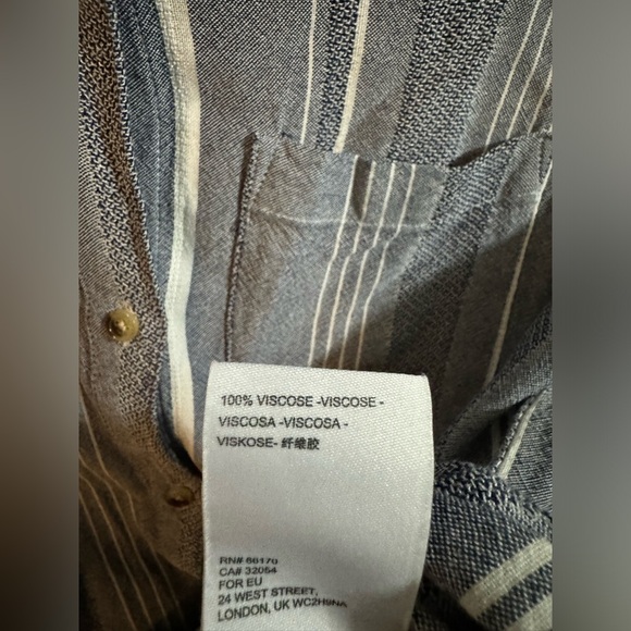 Maeve Anthropologie Blue Striped Button Down Blouse - Picture 4 of 5